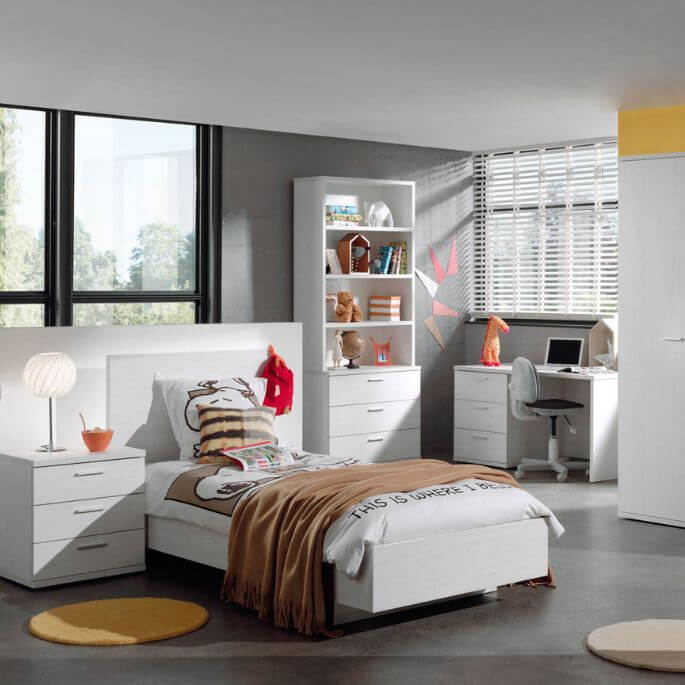 Chambre enfant contemporaine chêne blanc Marvel